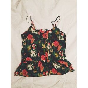 Watercolor Floral Peplum Camisole (Kimchi Blue)